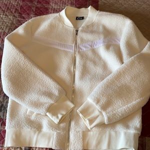Cream teddy bomber jacket - xl